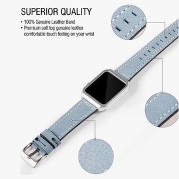 Genuine Leather Watch Band For Apple Watch - Picture 2 of 13